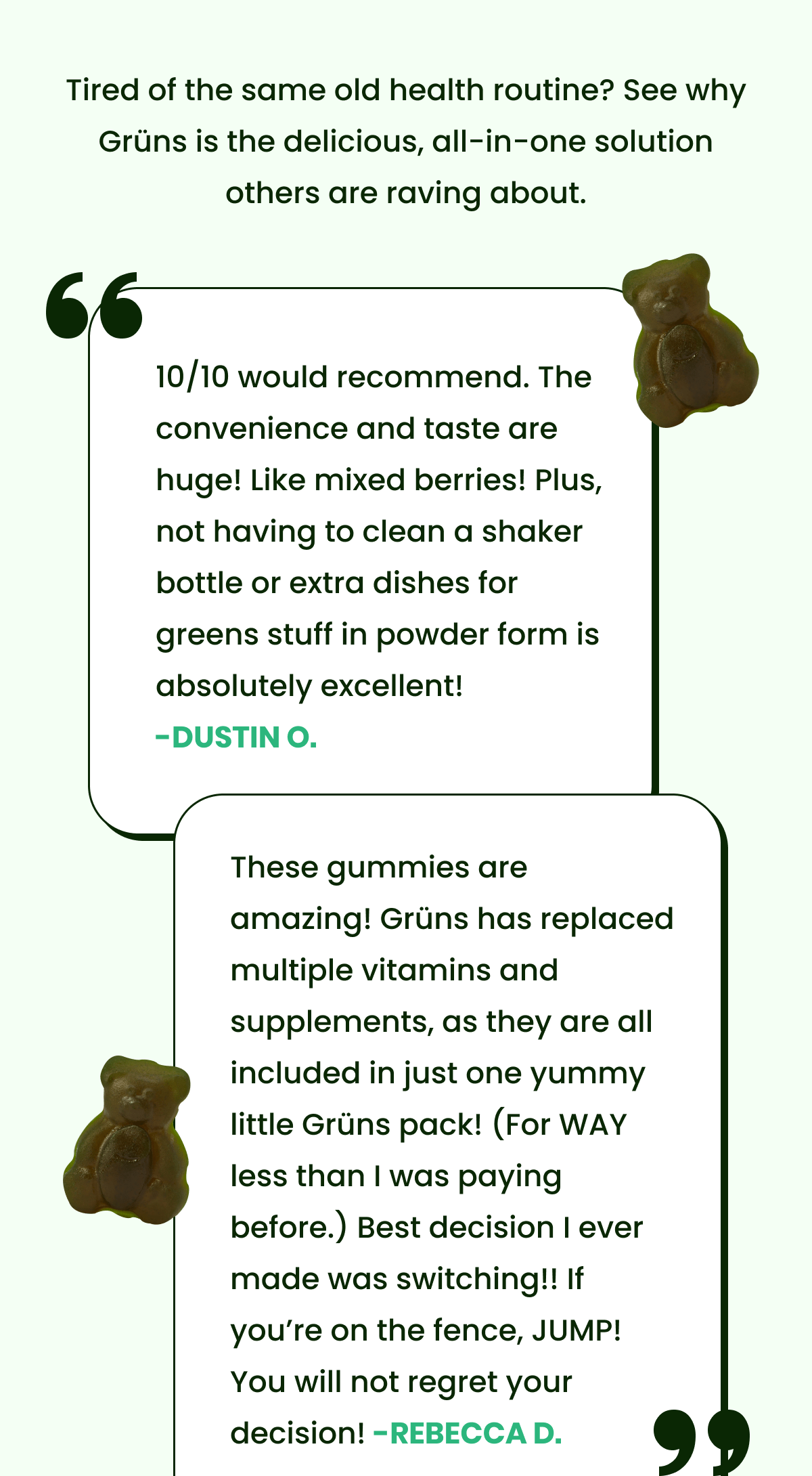 Tired of the same old health routine? See why Grüns is the delicious, all-in-one solution others are raving about.