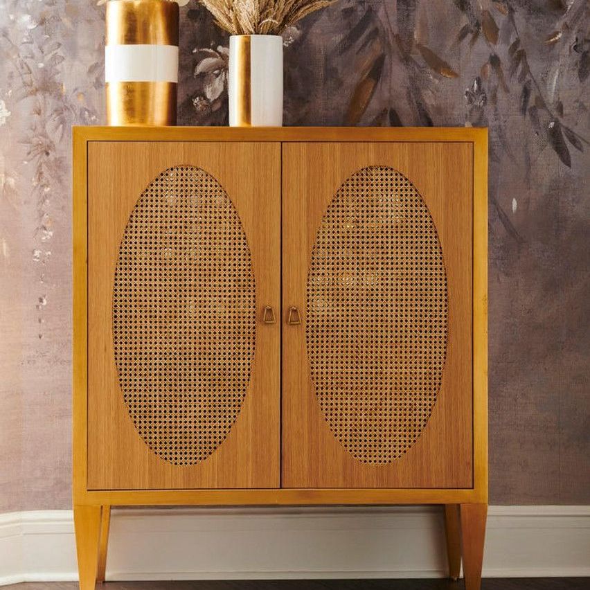 Petite Caned Bar Cabinet