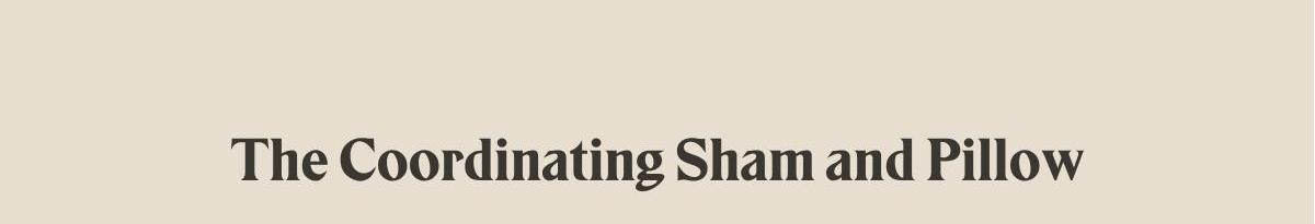 The Coordinating Sham and Pillow