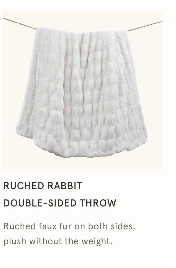 Ruched Rabbit Double-Sided Throw