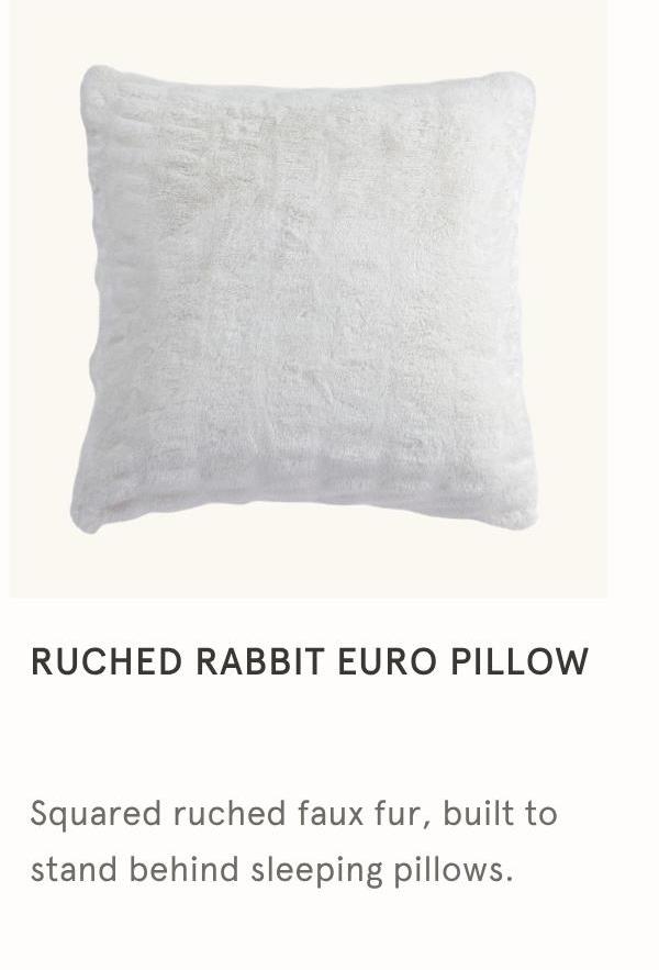 Ruched Rabbit Euro Pillow