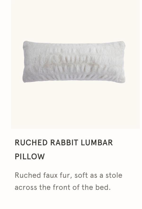 Ruched Rabbit Lumbar Pillow