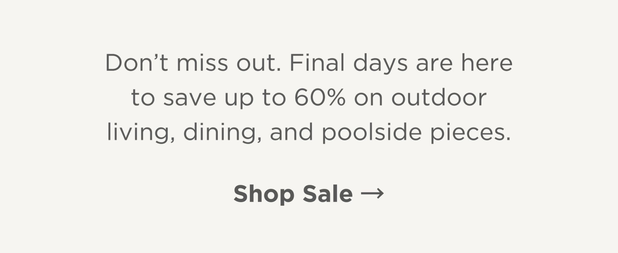 60% Off Living, Dining & Poolside Designs
