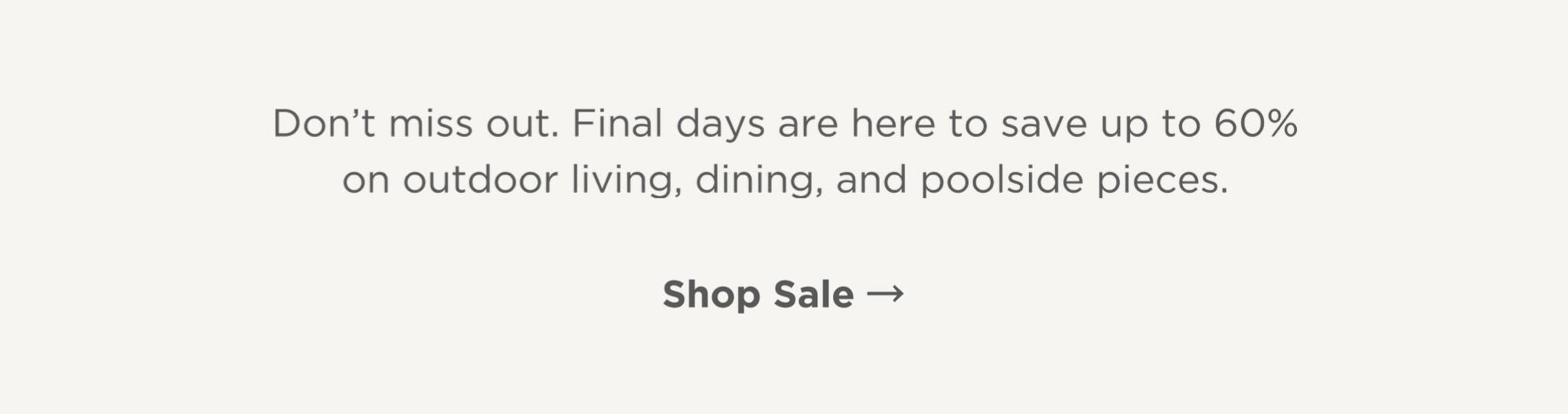 60% Off Living, Dining & Poolside Designs