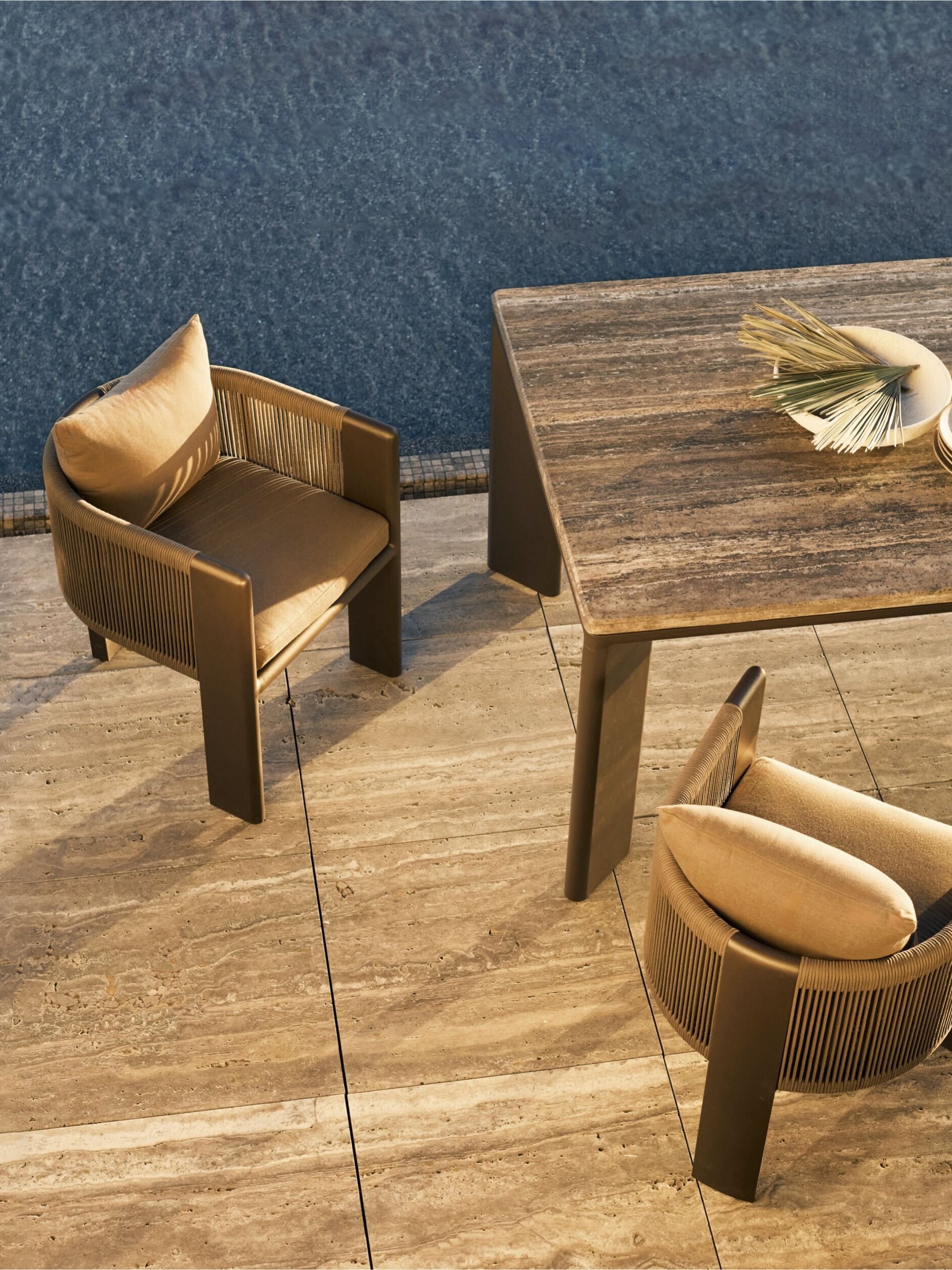 Palm Beach Aluminum Dining Chair & Dining Table