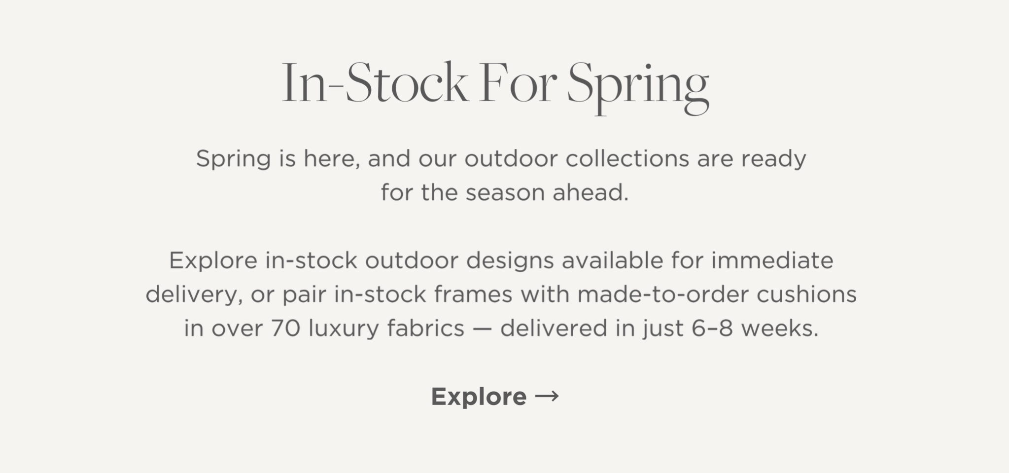 In-Stock For Spring