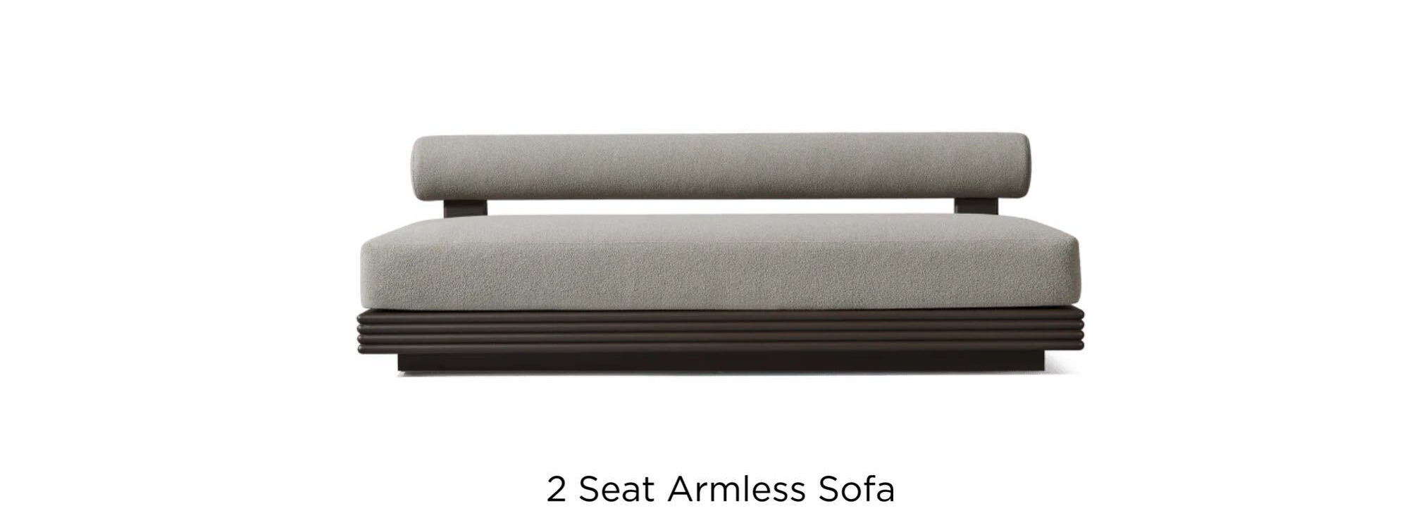 Collins Aluminum | 2 Seat Armless Sofa