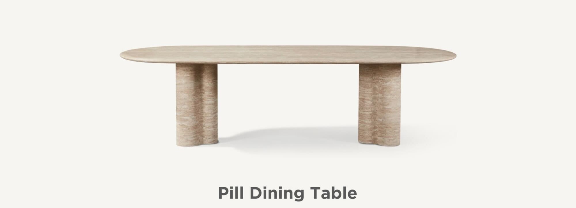 Porto Travertine Pill Dining Table