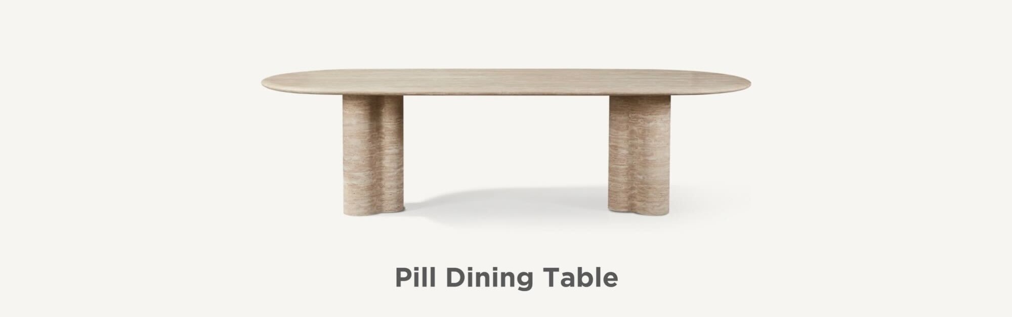 Porto Travertine Pill Dining Table