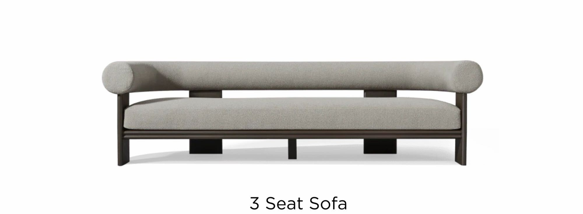 Collins Aluminum | 3 Seat Armless Sofa