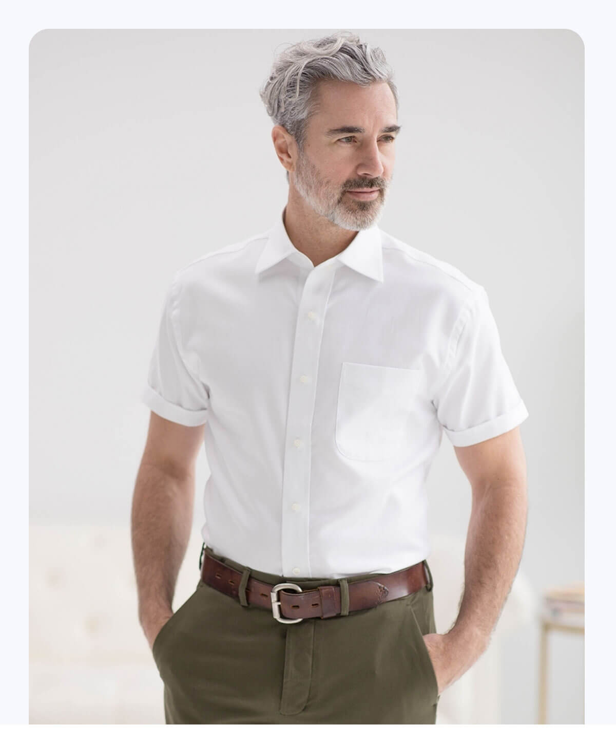 White Pique Knit Short Sleeve Polo with Magnetic Closures