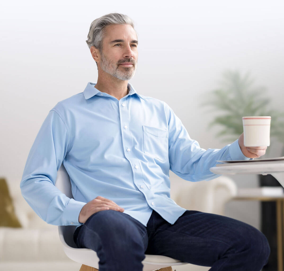 MagnaReady Carolina Blue Magnetic Front Long Sleeve Cooling Tech Shirt with Pocket