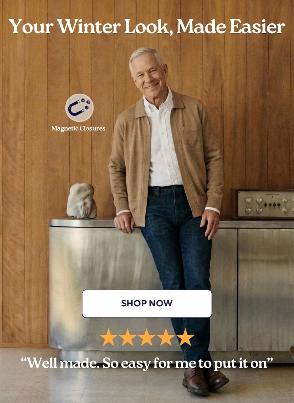 Elegance meets Independence The classic style he trusts, with the effortless closures he needs. SHOP THE COLLABORATION