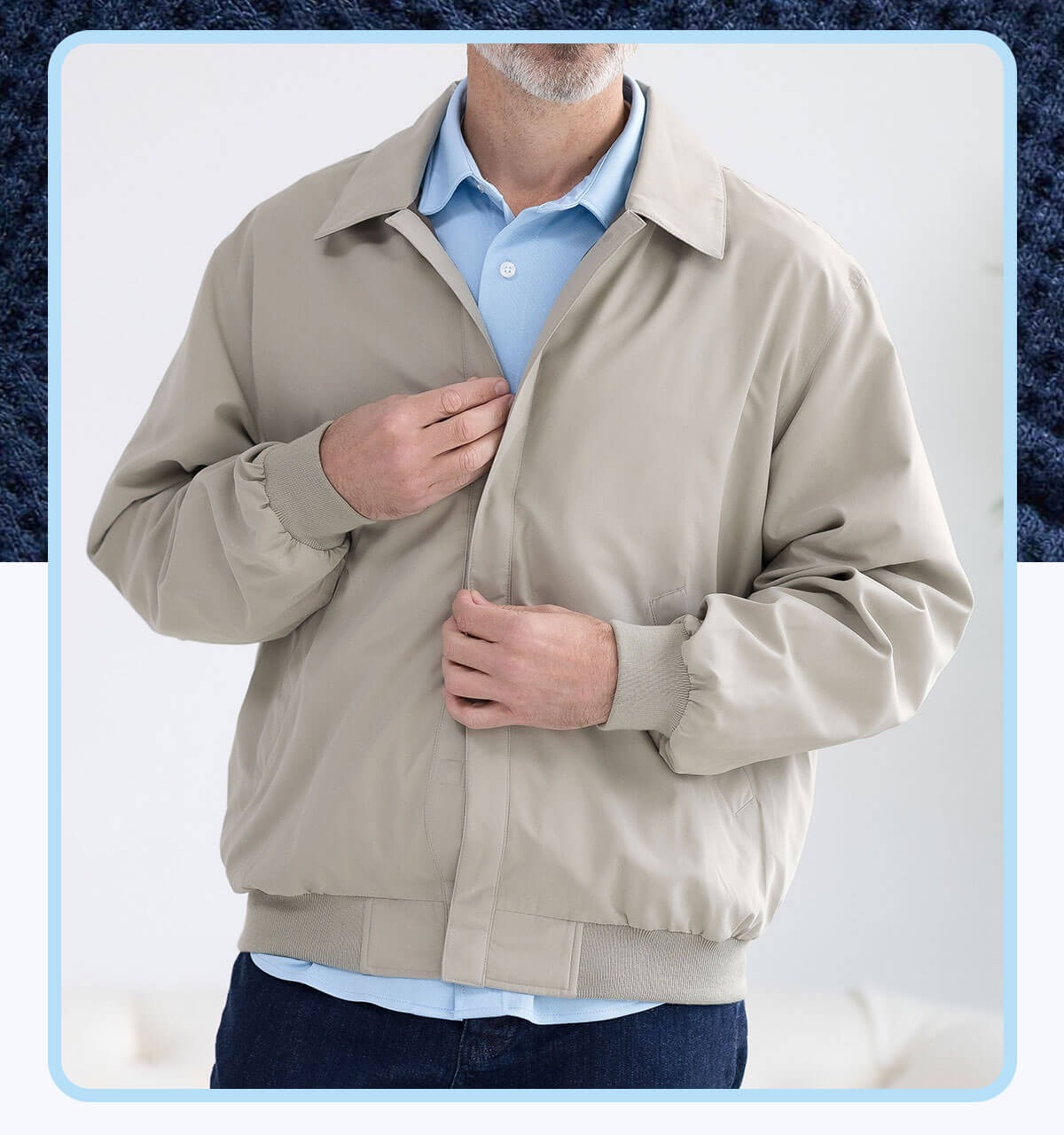 MagnaReady x Weatherproof Classic Magnetized Front Golf Jacket in New Stone