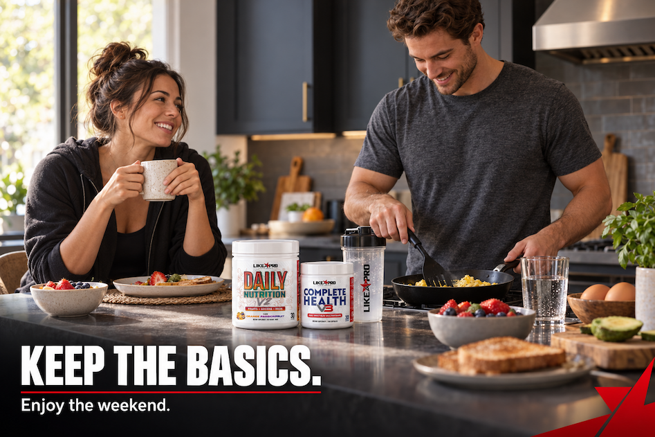Keep the basics: a weekend breakfast with Daily Nutrition V2 and Complete Health V3.