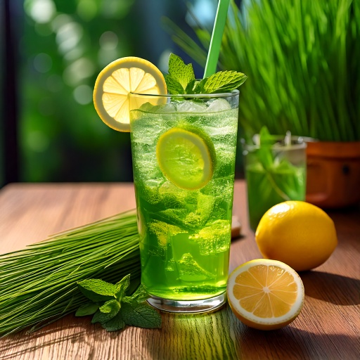 Wheatgrass Mint Iced Tea