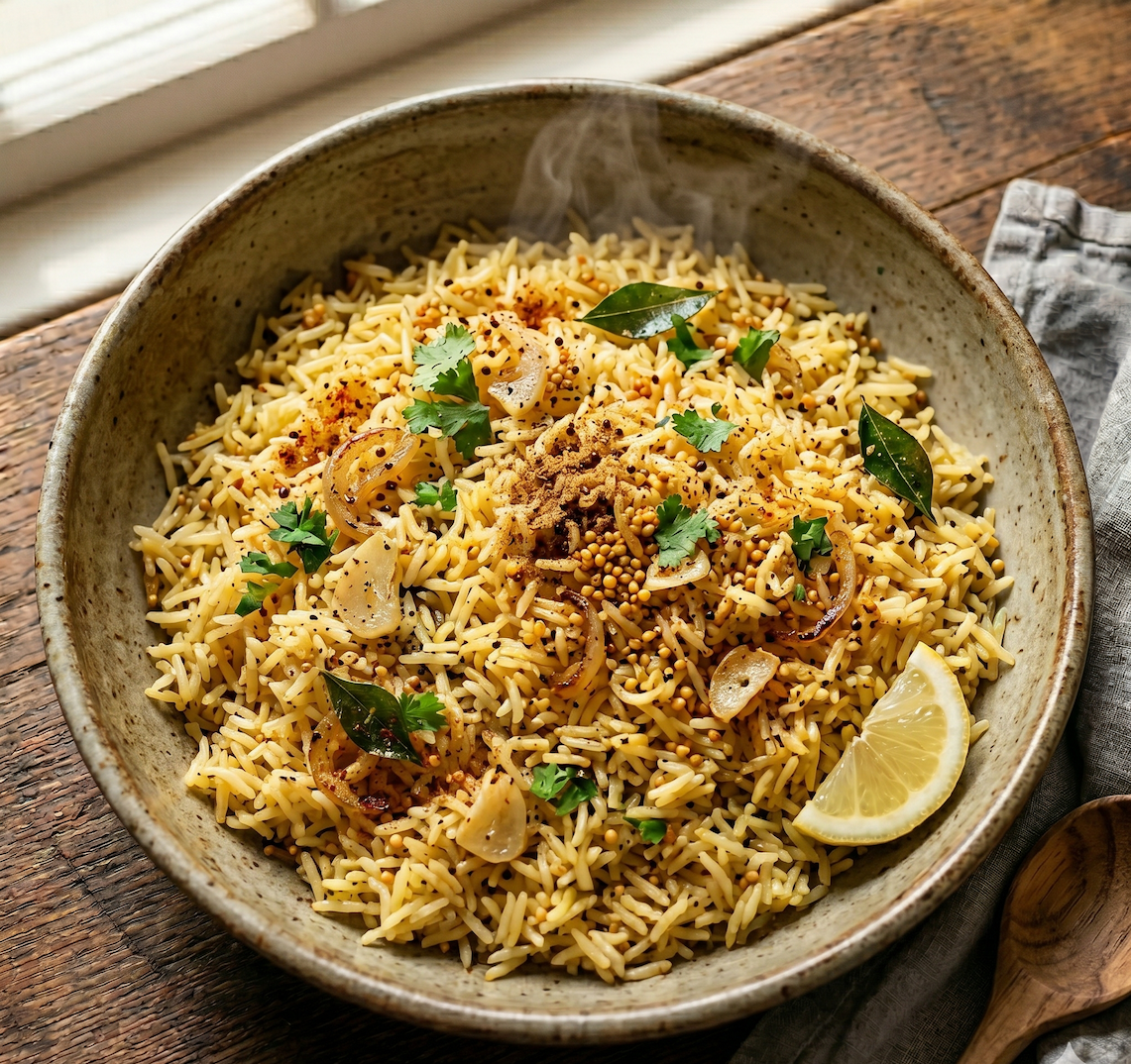 Golden Mustard Seed Butter Rice Bowl