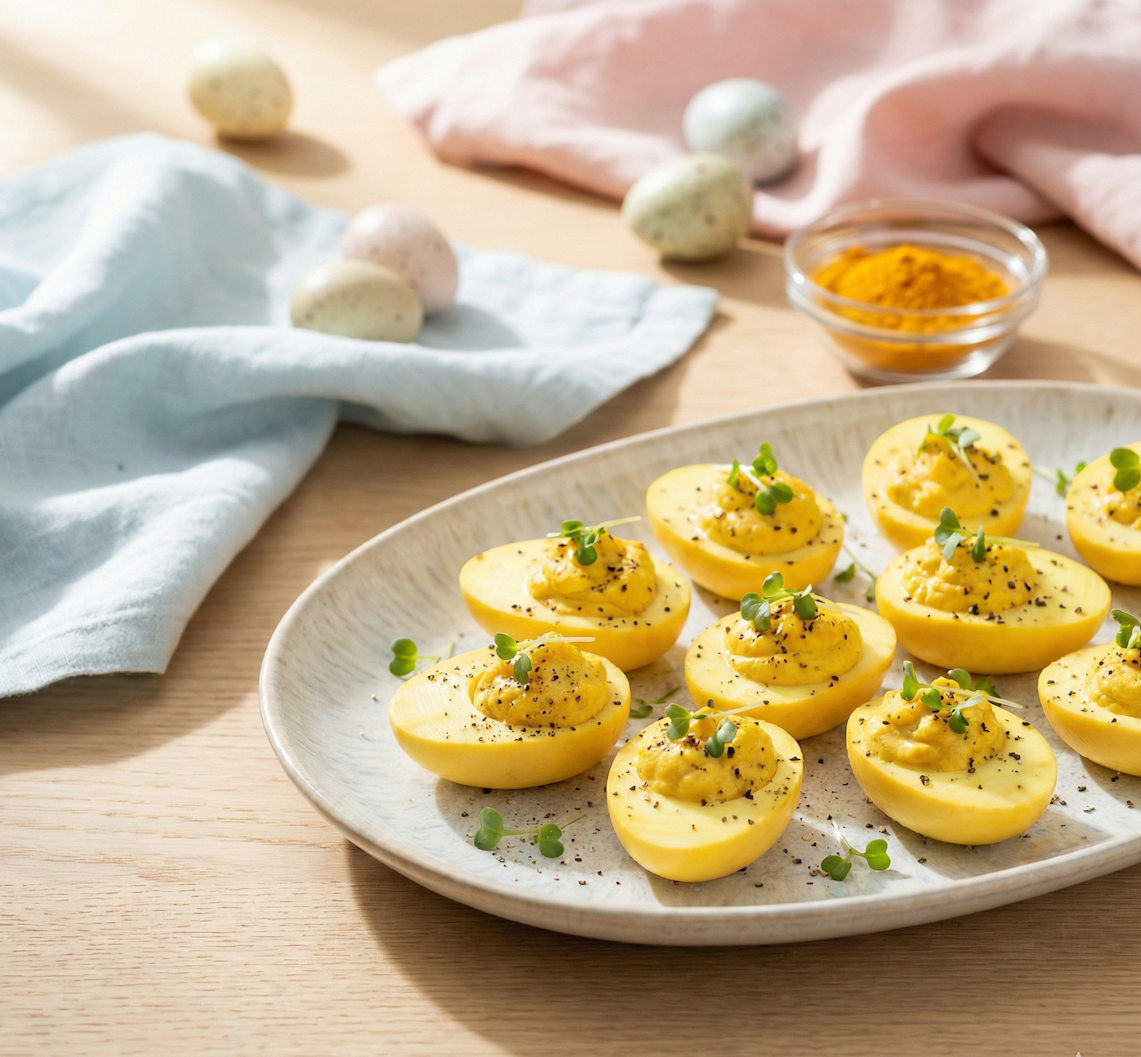 Golden Turmeric and Black Pepper Deviled Eggs