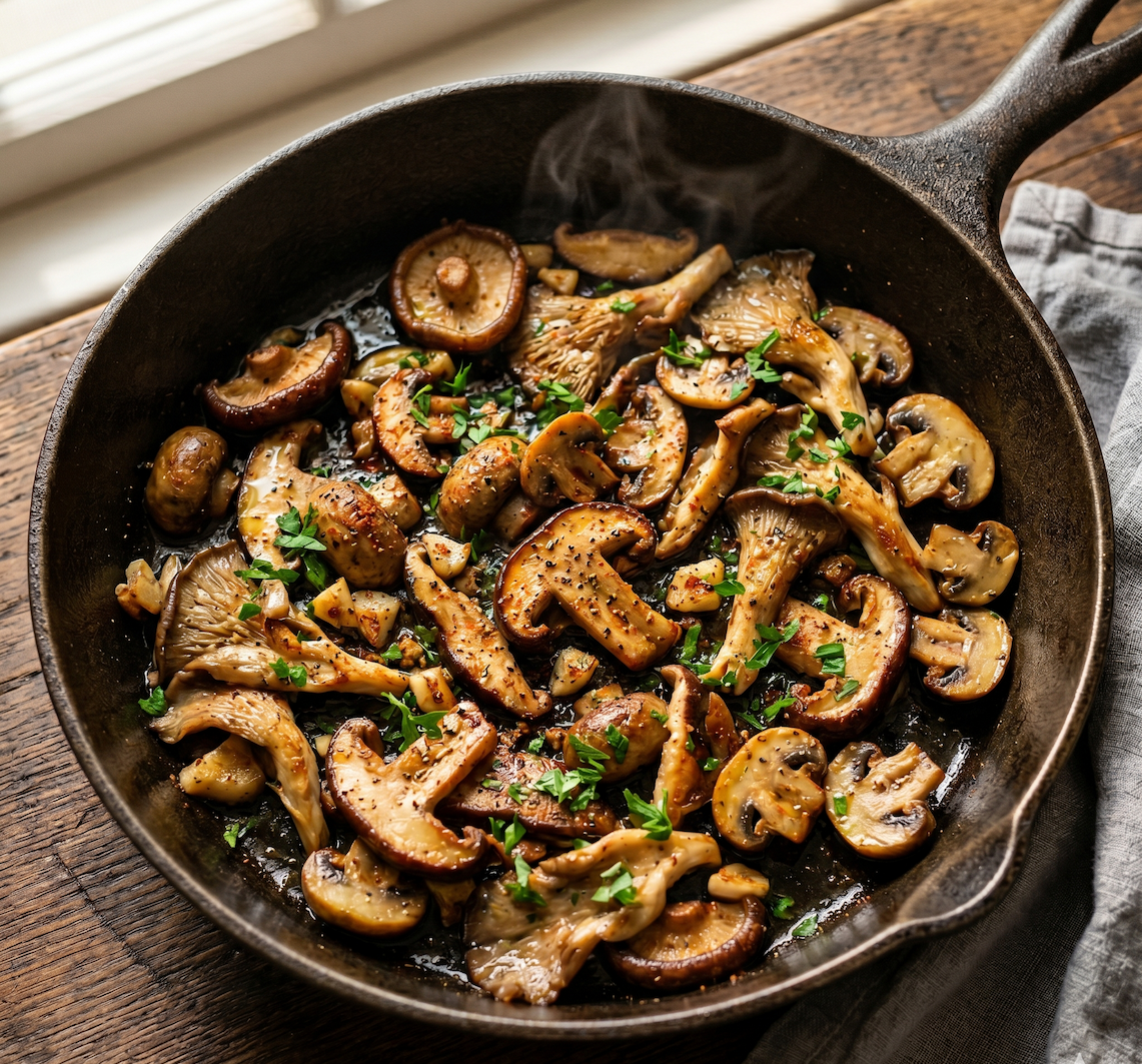 Peppery Pan-Seared Mushroom Medley