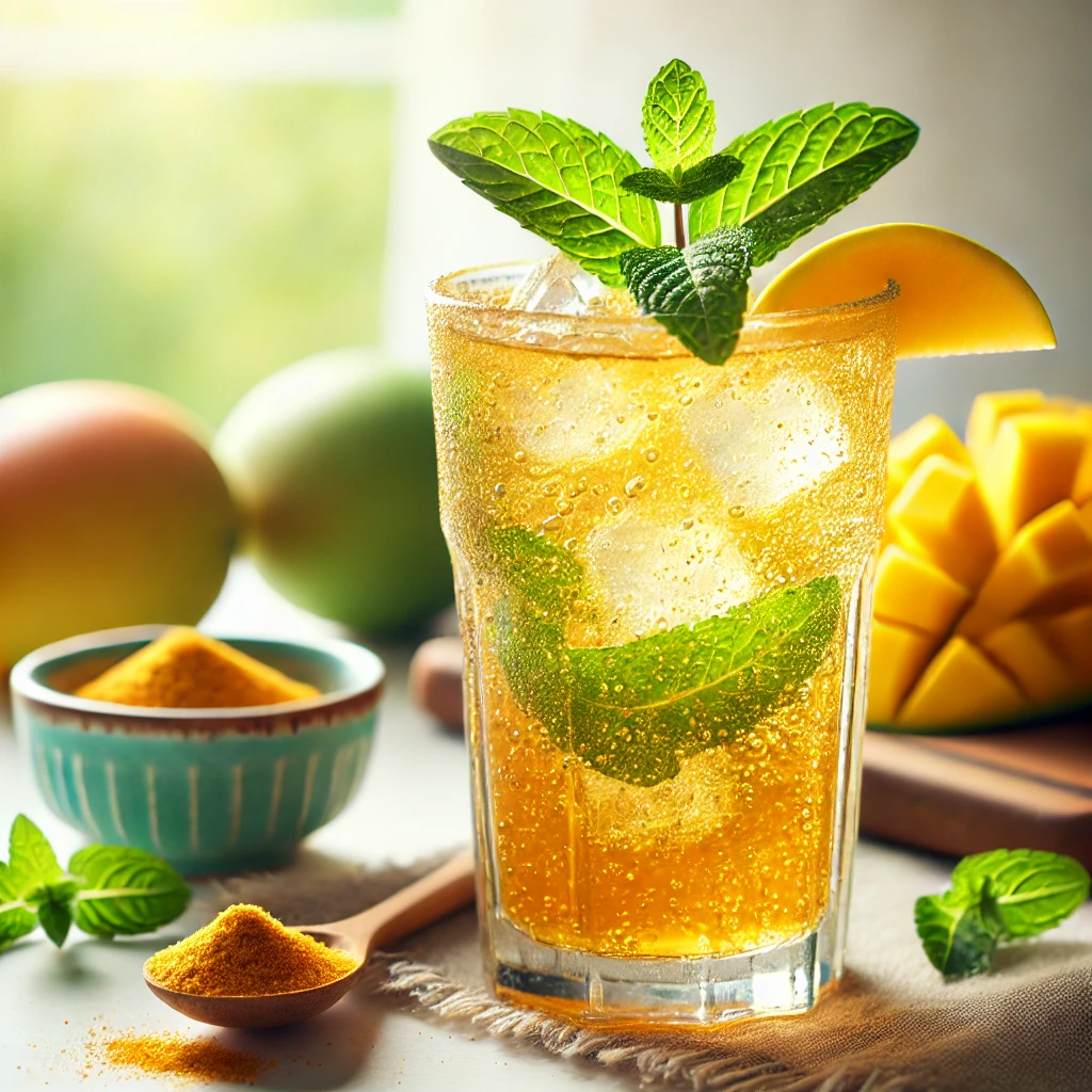 Sweet and Tangy Amchur Mint Refresher