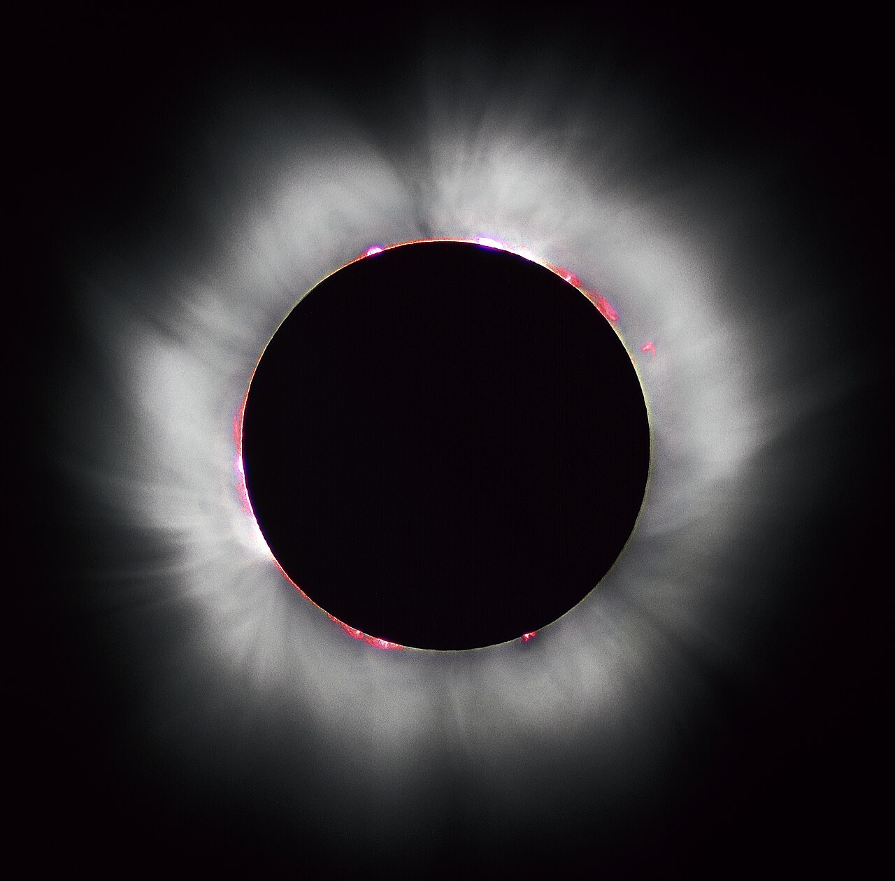 The corona around a total solar eclipse