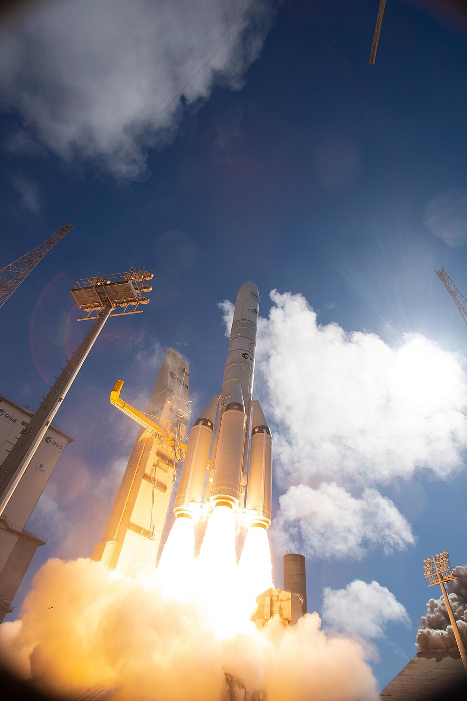 An Ariane 6 rocket with its P160C boosters