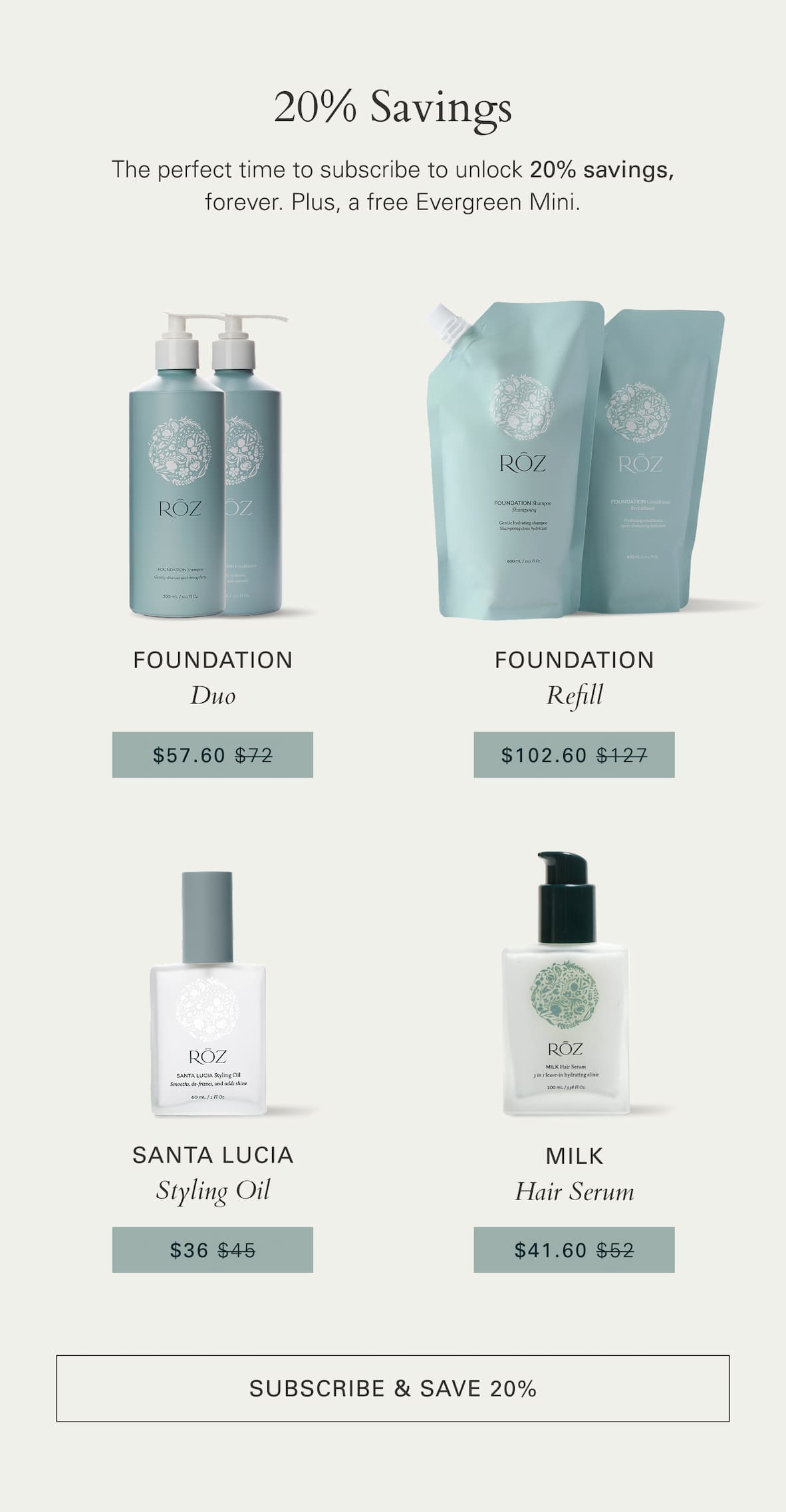 Complimentary Evergreen Mini