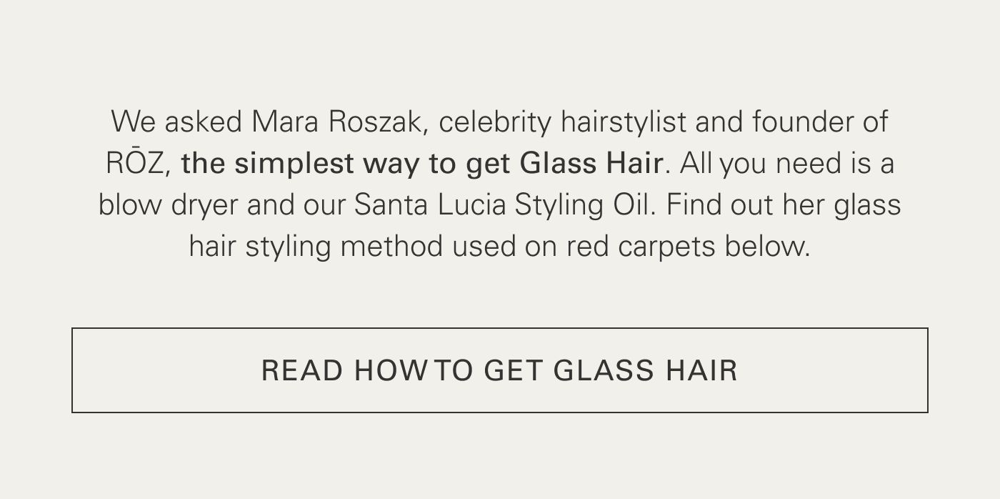 Get glass hair with our lightest weight styling oil