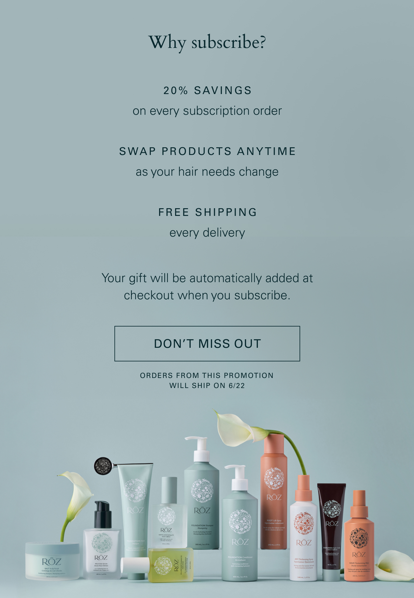Free Salt Scrub Mini on subscriptions