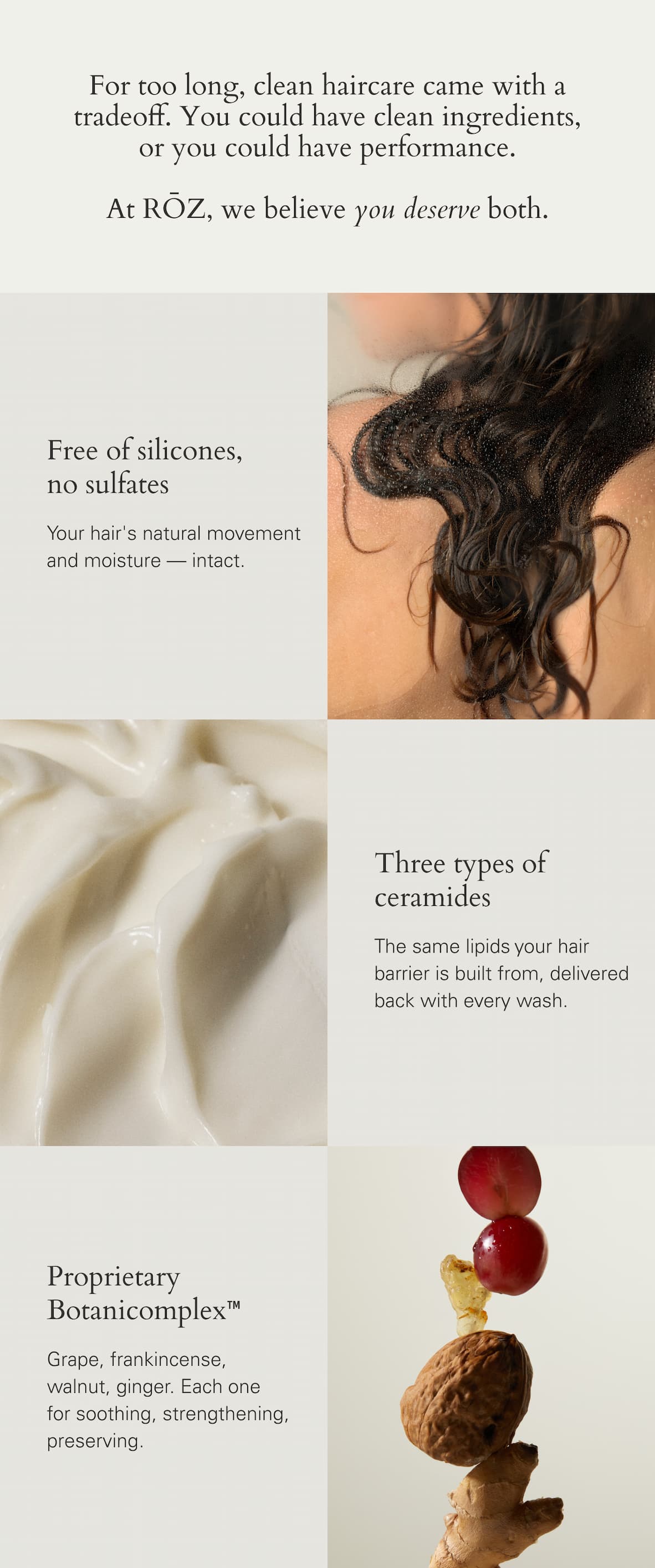 Free of silicones and sulfates