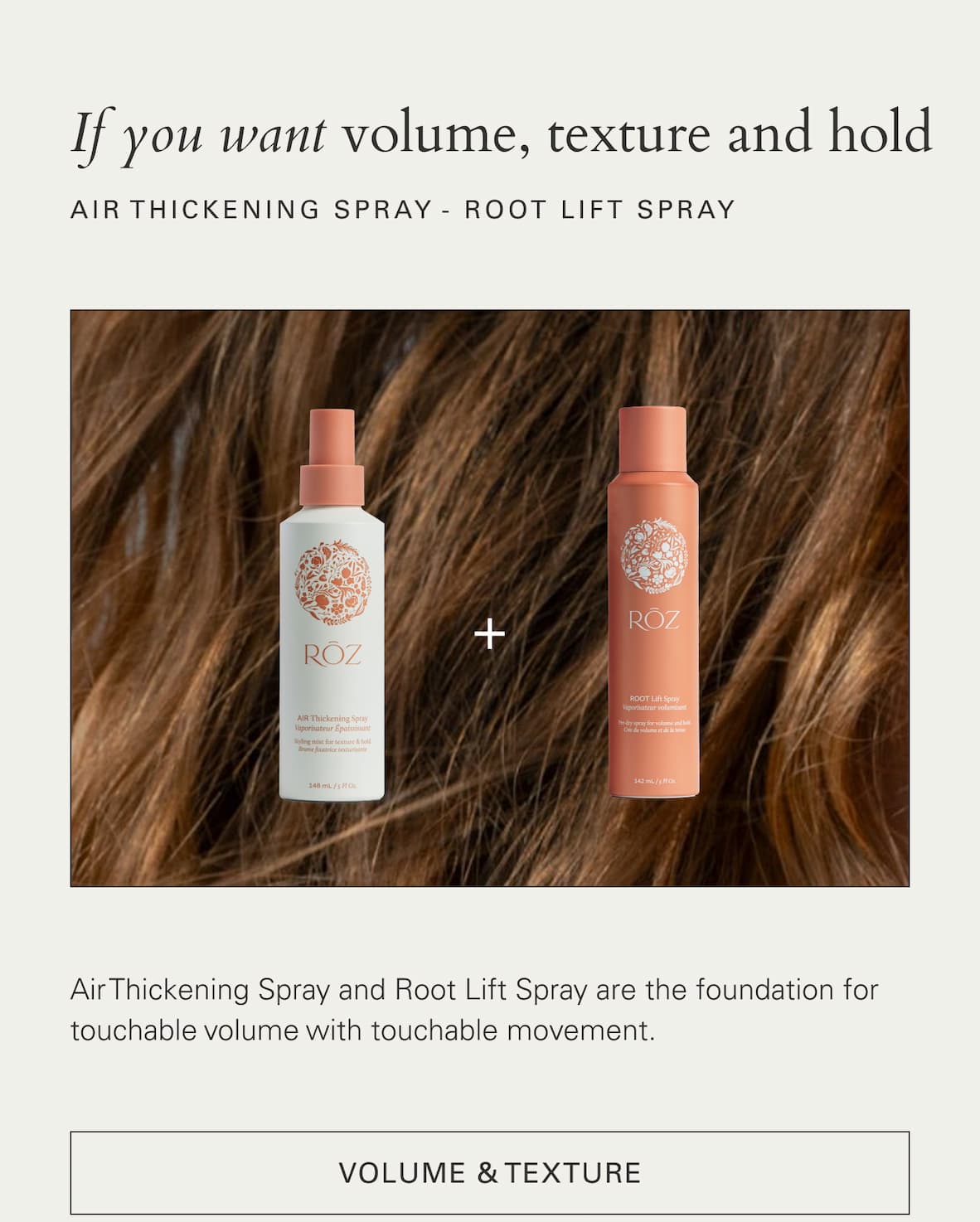 Volume, texture and hold