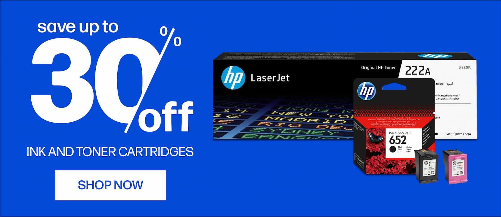 Save up to 30% off on Ink and Toner Cartridges