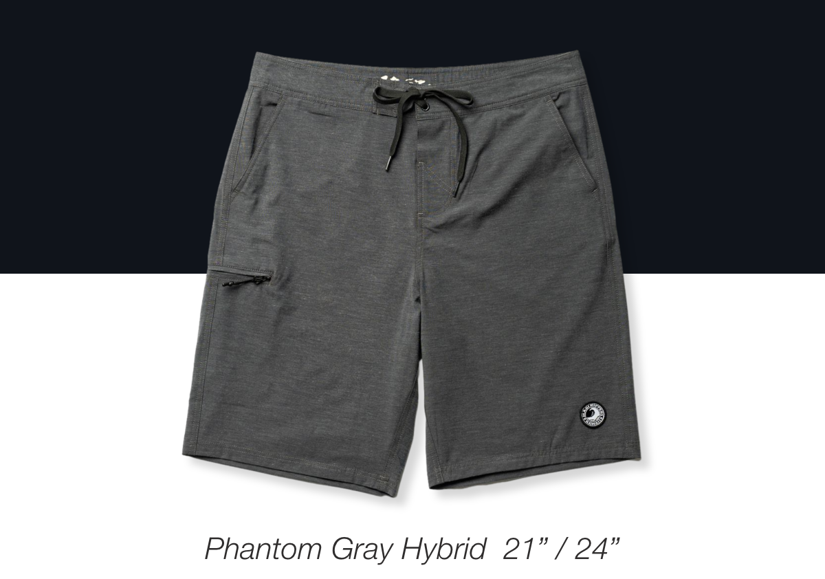Phantom Gray Hybrid Boardshort 21"