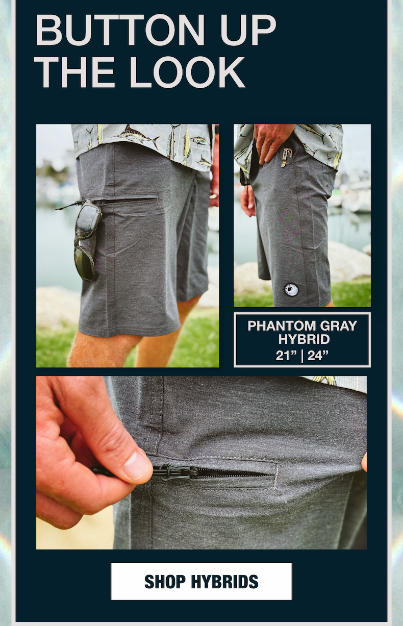 Button Up The Look - Phantom Gray Hybrid Shorts
