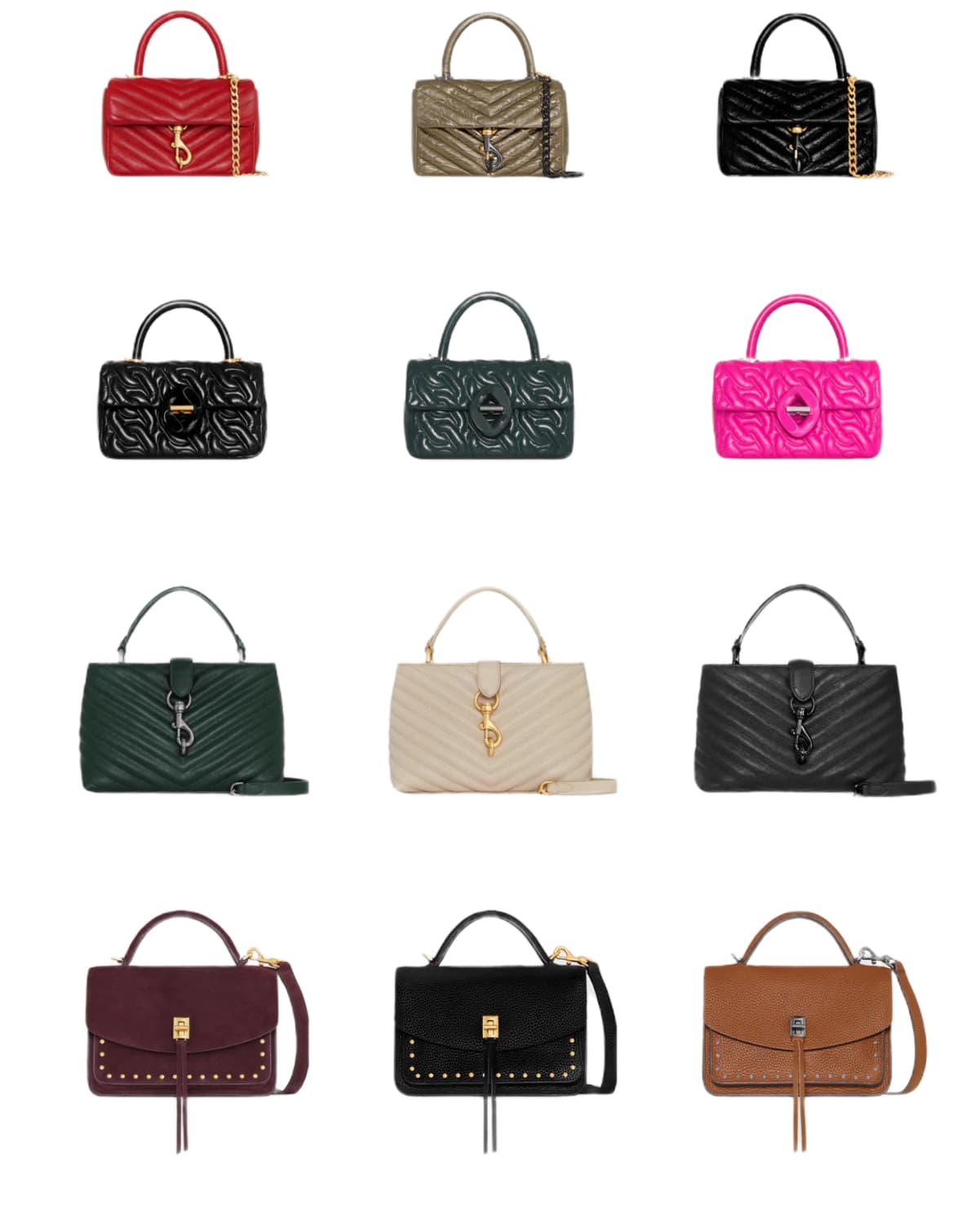 Top handle bags in a variety of styles and colors