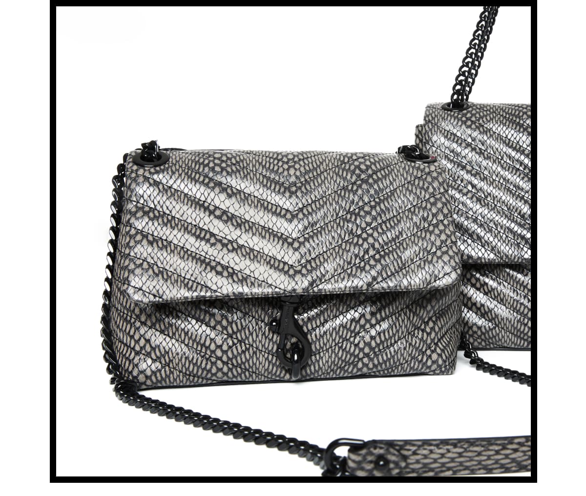 EDIE in quilted snake print leather