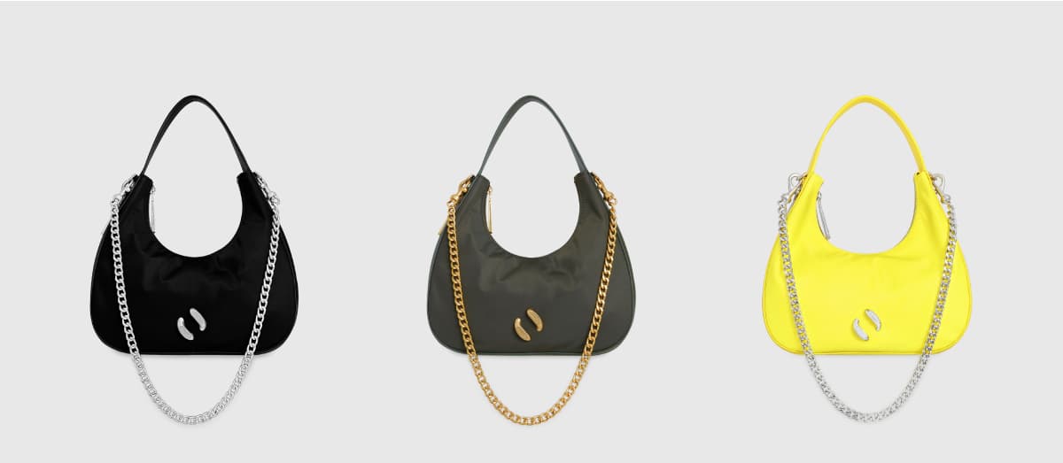 City Nylon Hobo Bags in Black, Olive and Citrine