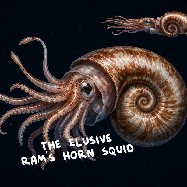 Ram's horn squid shell close-up