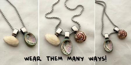 Shell Story Trio Necklace Pipi Paua Pinwheel
