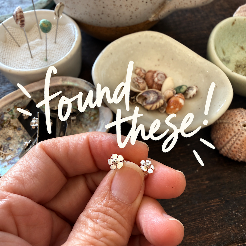 Sterling silver mānuka flower studs