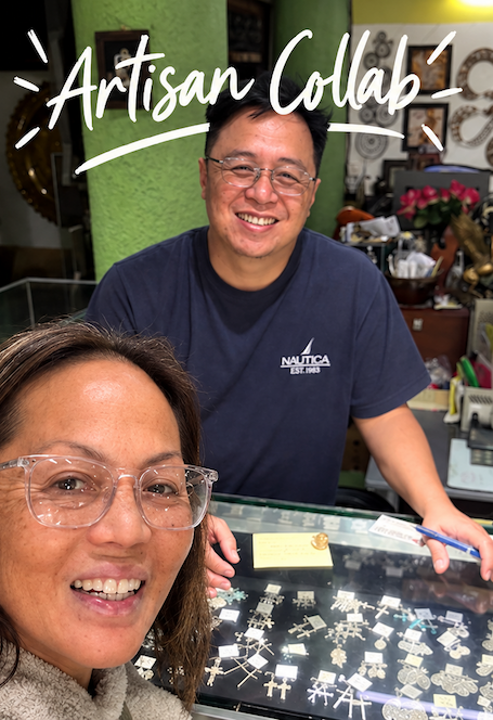 Rina visiting Rommel's silversmith studio in Baguio