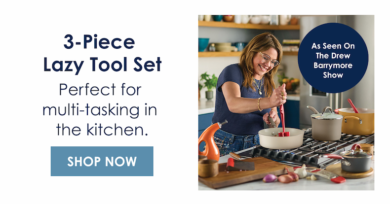 3-Piece Lazy Tool Set! As Seen On The Drew Barrymore Show!  Perfect for multitasking in the kitchen. [Shop Now]