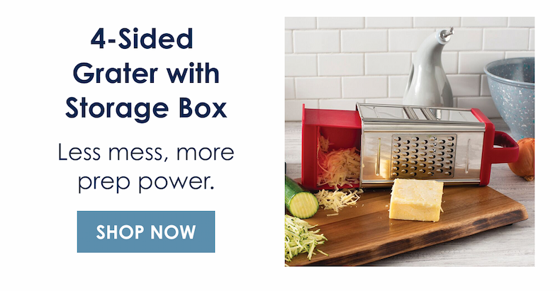 4-Sided Box Grater with Storage Box! Less mess, more prep power. [Shop Now]