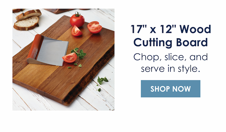 17-Inch x 12-Inch Wood Cutting Board! Chop, slice, and serve in style. [Shop Now]