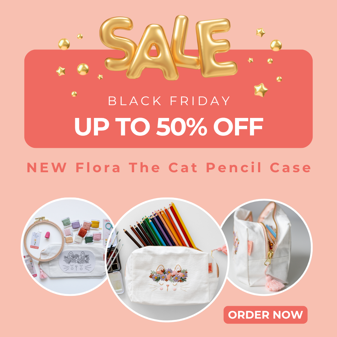 Flora the cat pencil case