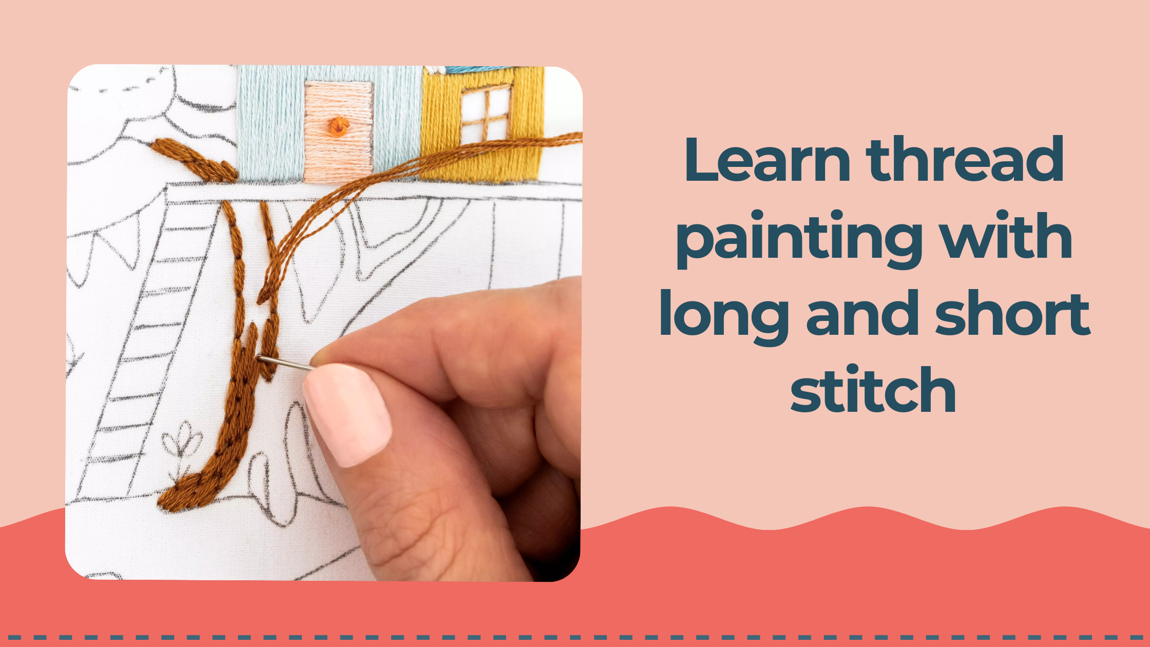 Learn thread painting with long & short stitch