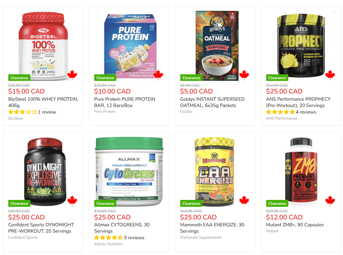 Clearance Supps - the BEST deals in Canada