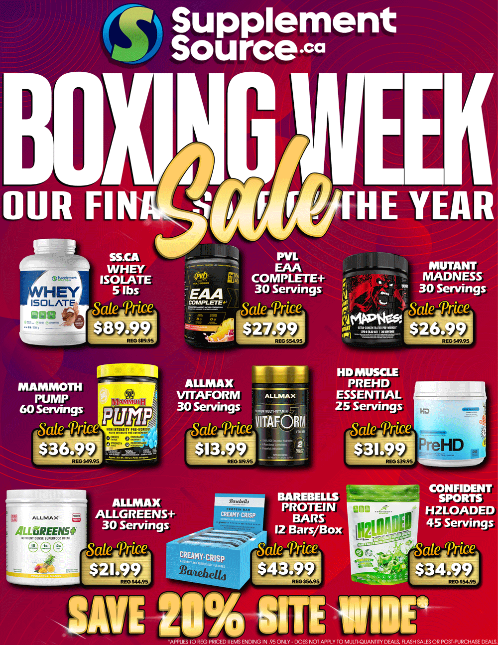 Boxing Week Sale - Our Last Sale of the Year - Save 20% Site Wide