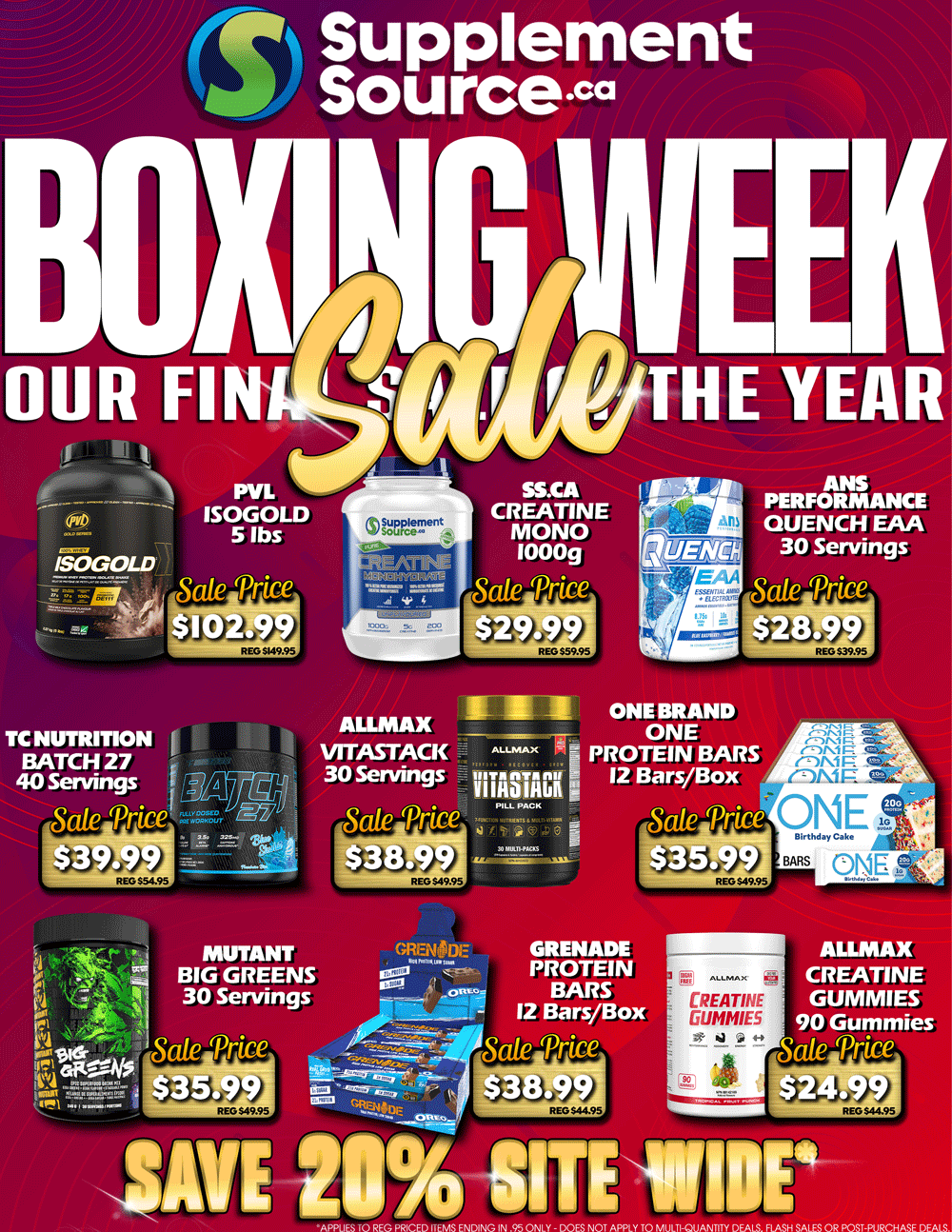 Boxing Week Sale - Our Last Sale of the Year - Save 20% Site Wide