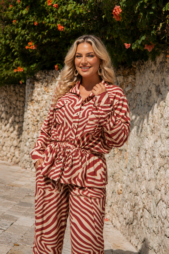 Elle Safari Top Zebra Print